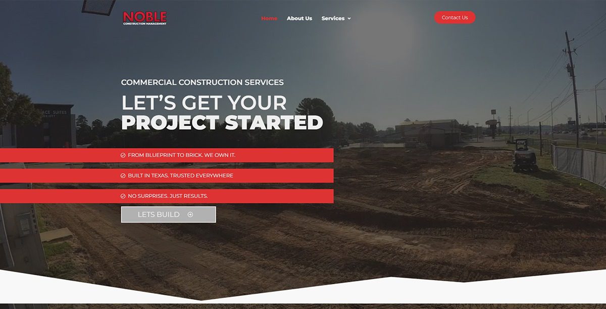 Noble Construction Management website preview