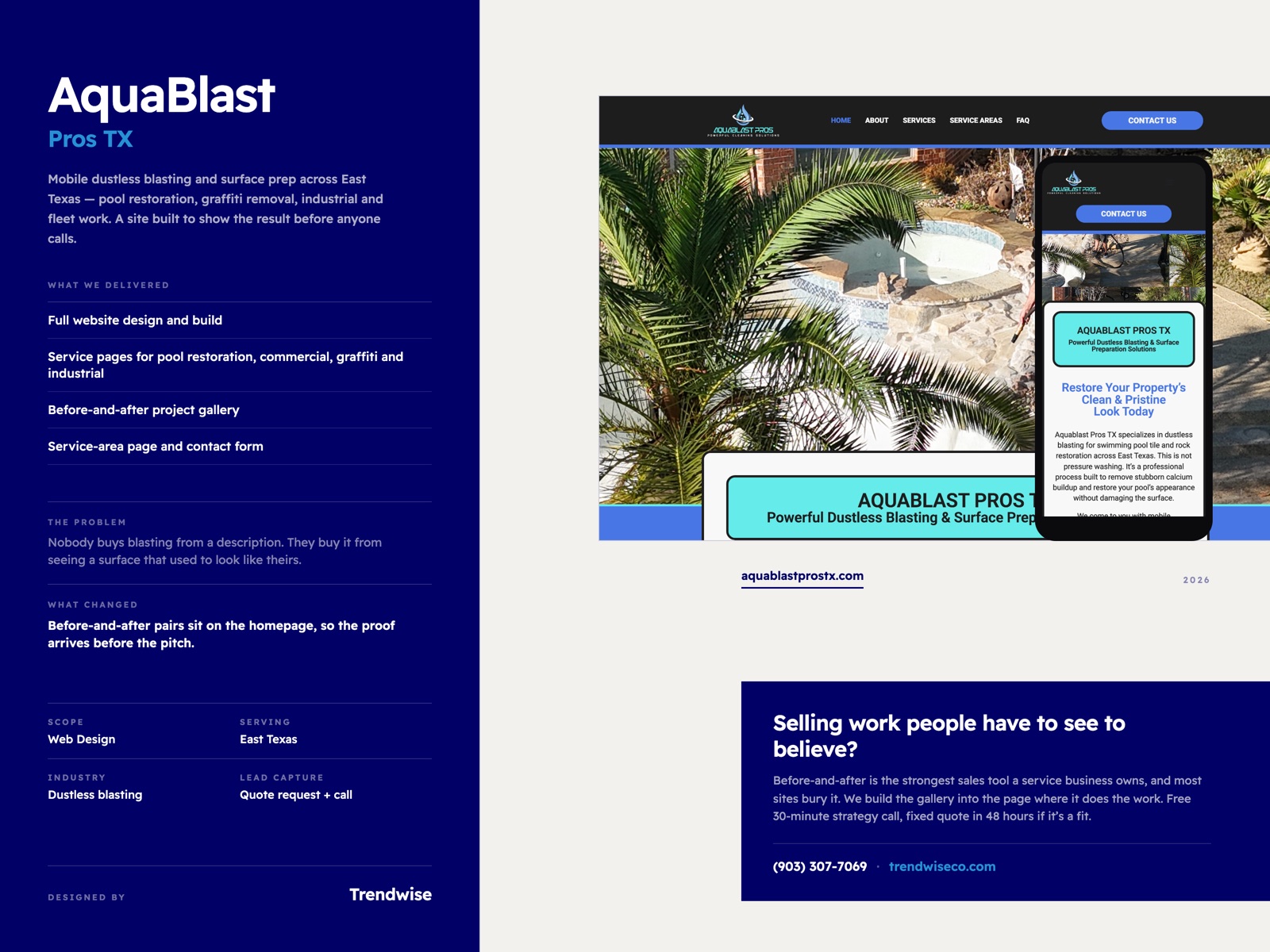 AquaBlast Pros TX case study by Trendwise
