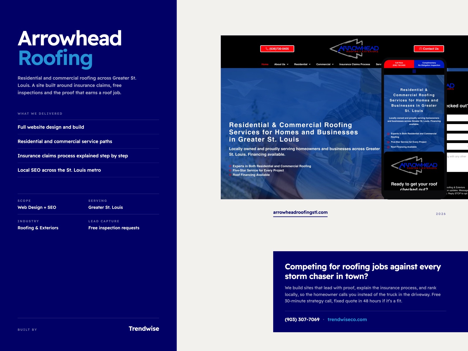 Arrowhead Roofing case study by Trendwise