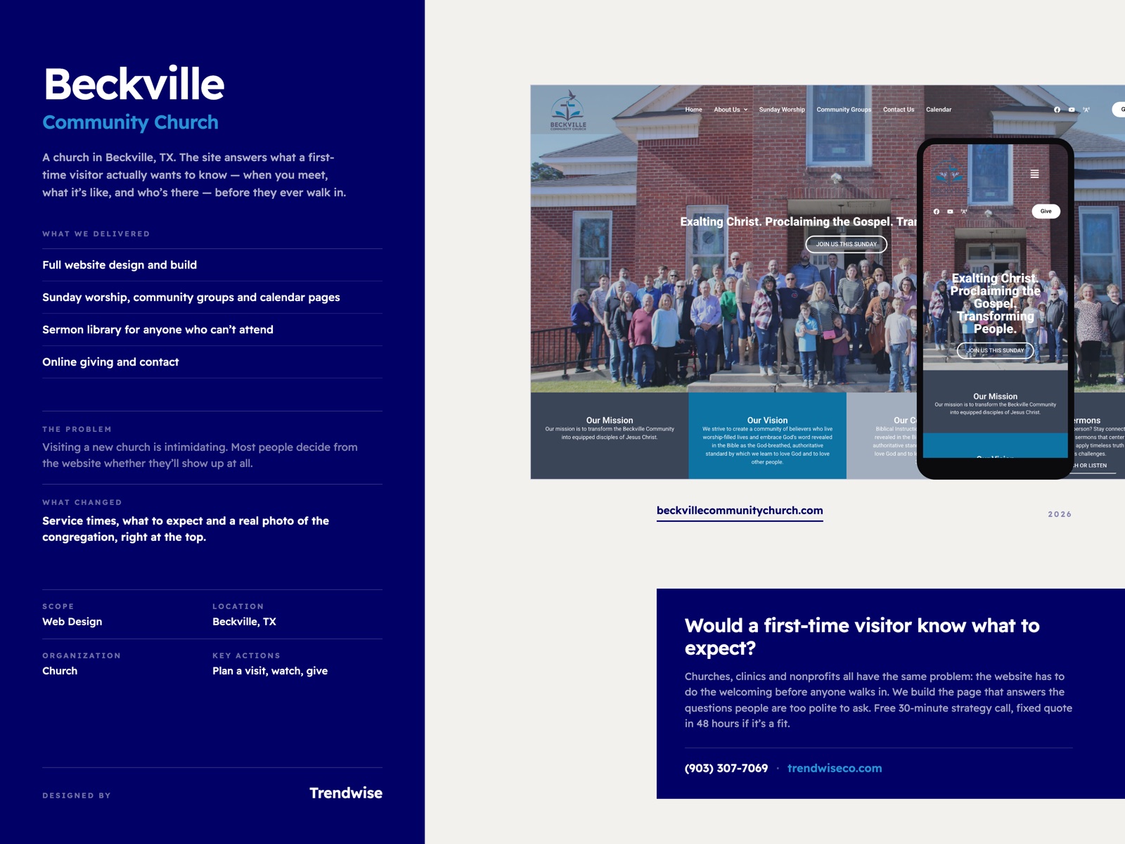 Beckville Community Church case study by Trendwise