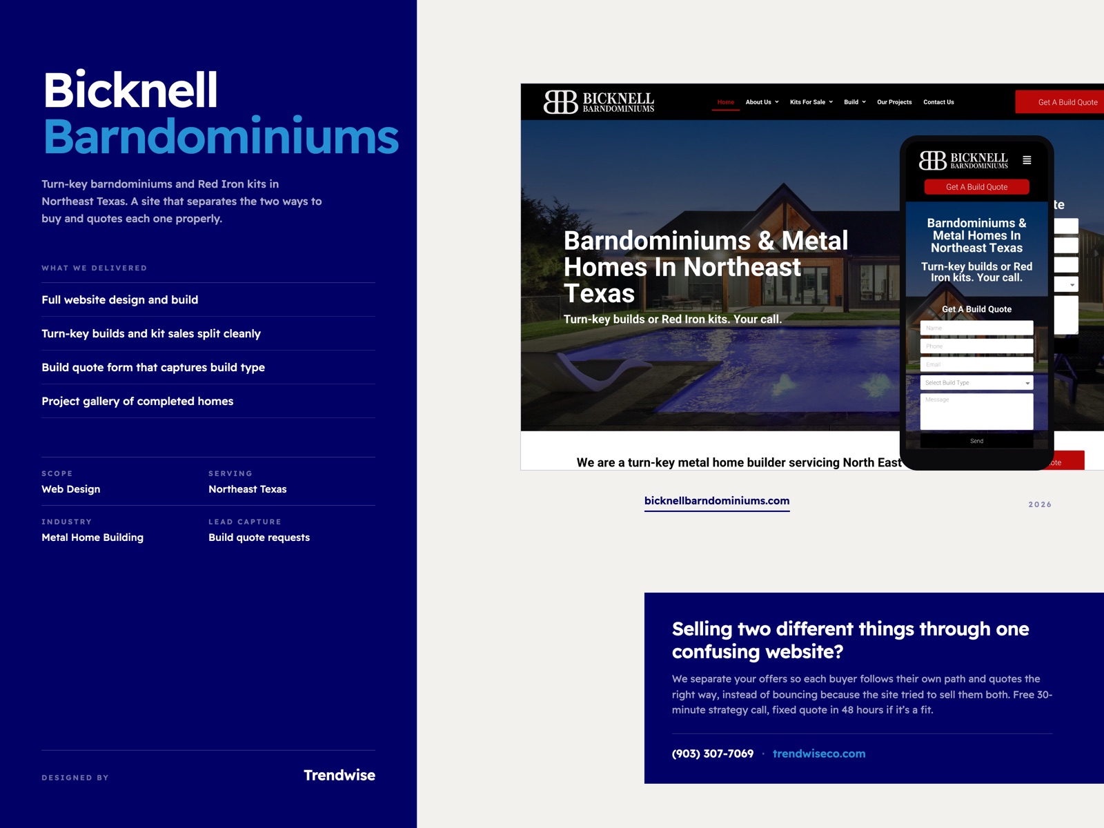 Bicknell Barndominiums case study by Trendwise