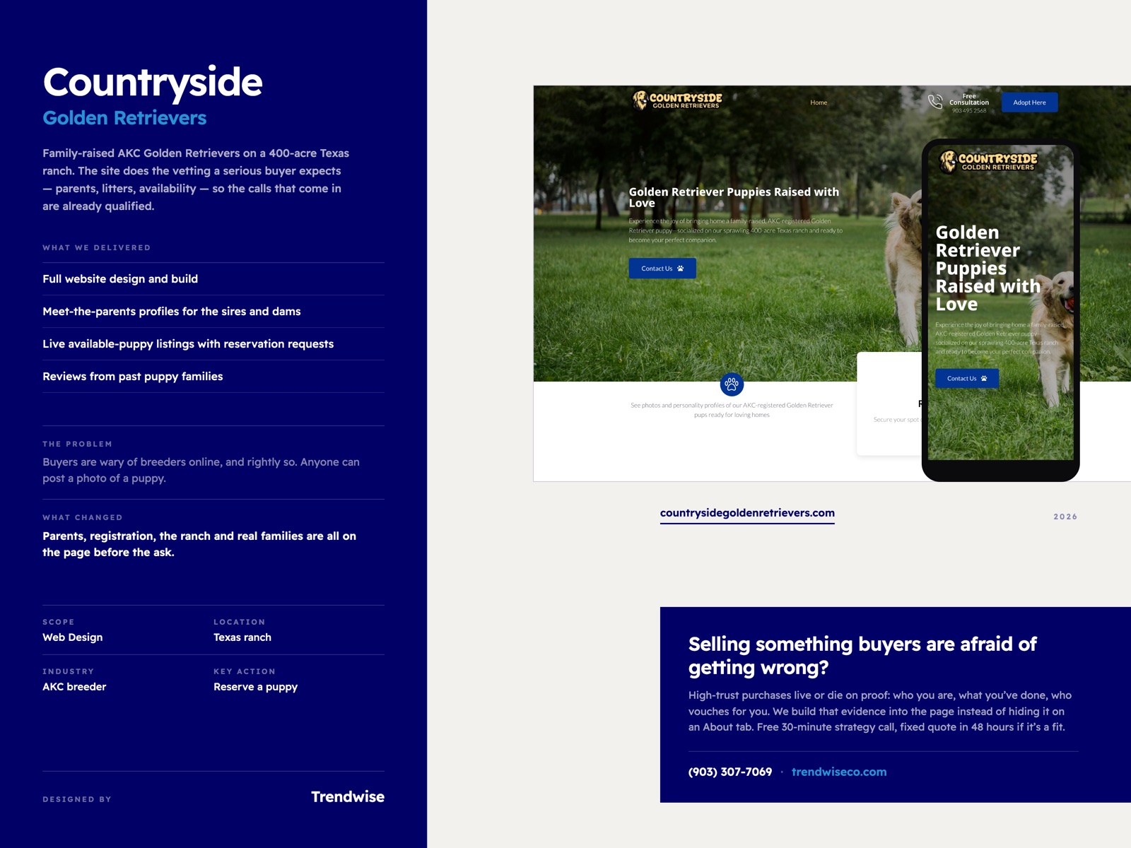 Countryside Golden Retrievers case study by Trendwise