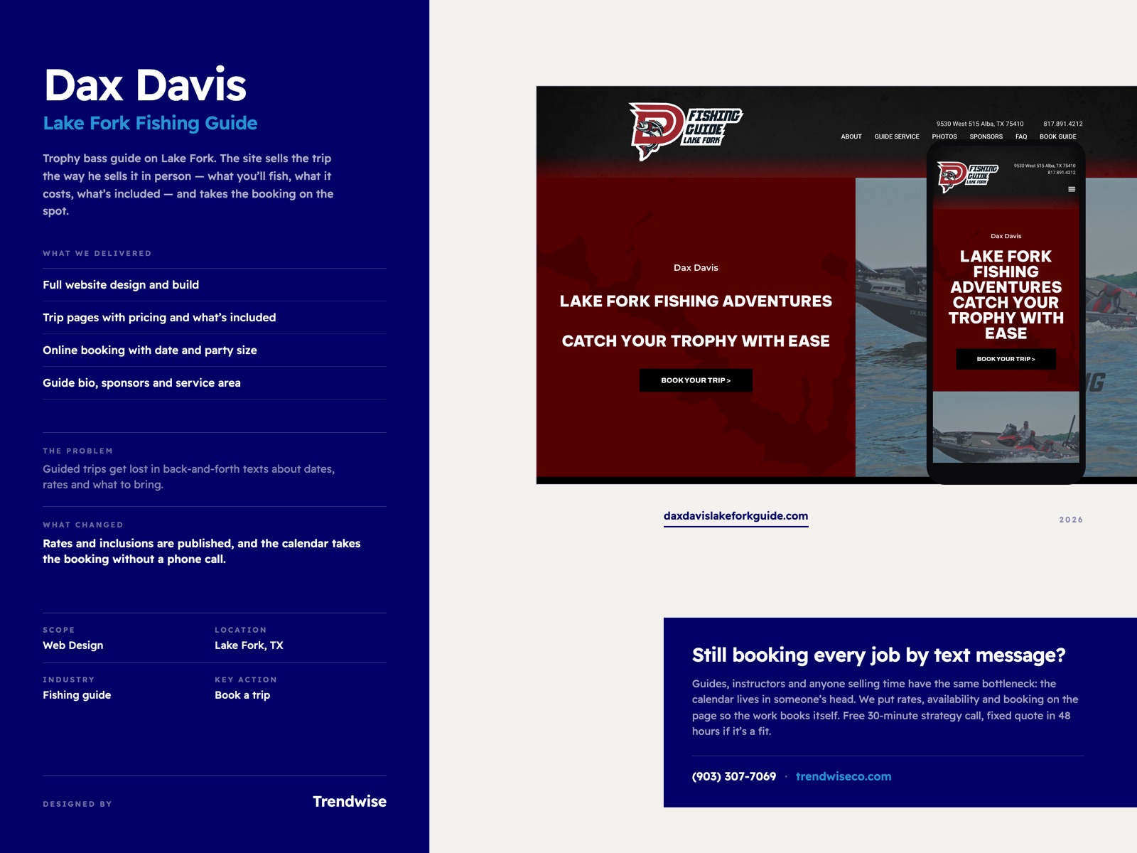 Dax Davis Fishing Guide case study by Trendwise