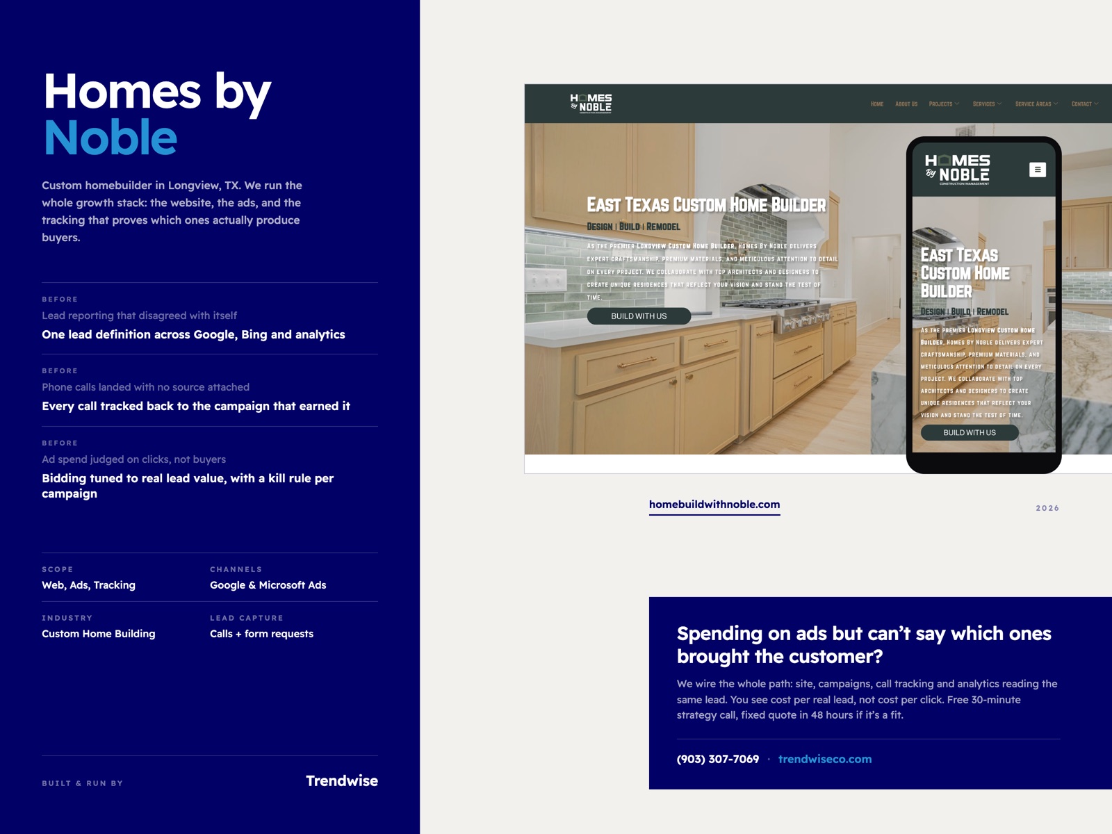 Homes by Noble case study by Trendwise
