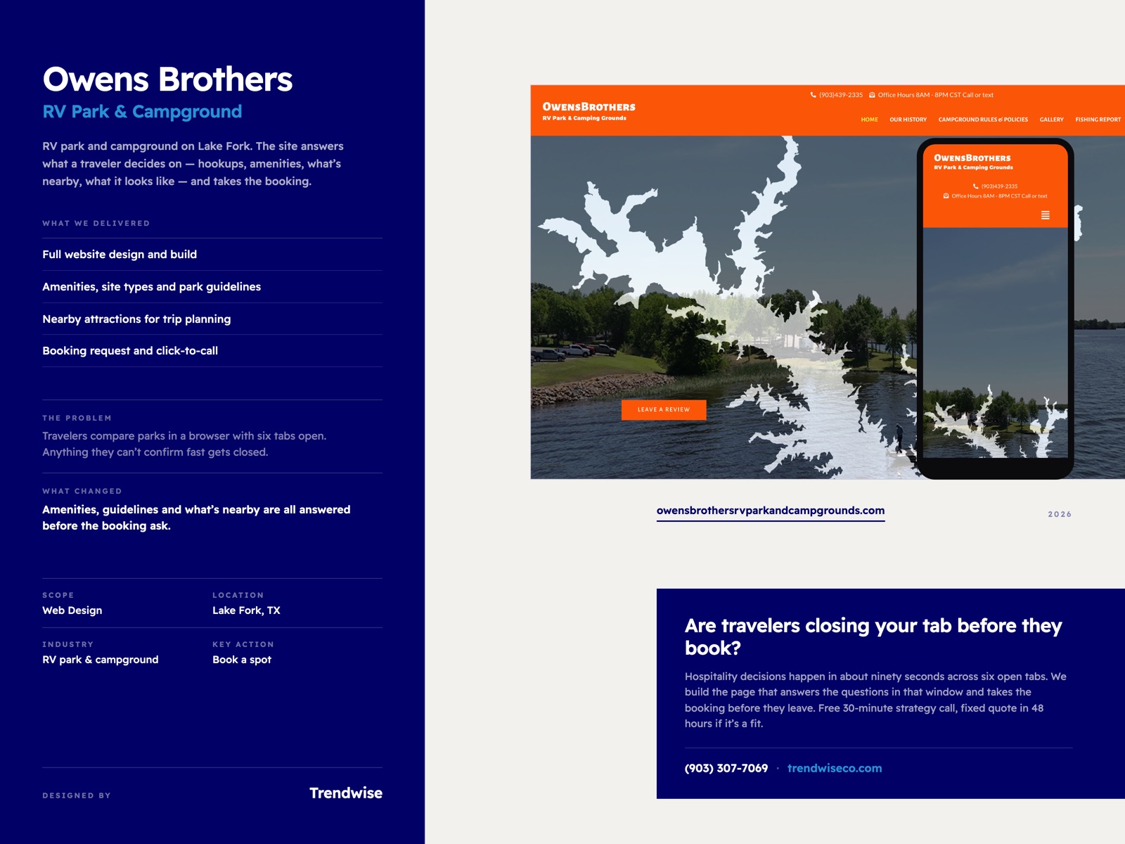 Owens Brothers RV Park case study by Trendwise